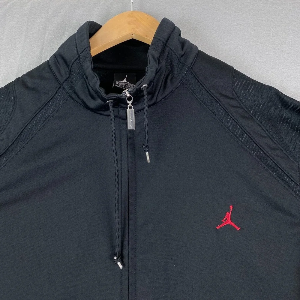 Jordan Jacket Mens XXL Full Zip Windbreaker black 356039-010 Jumpman Logo Rare